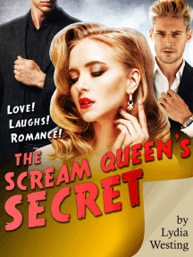 The Scream Queen's Secret by Lydia Westing. Blonde woman, heavy makeup, touching neck & looking away. Two handsome men in formal attire behind her