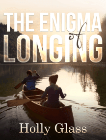 The Enigma of Longing by Holly Glass. Image of man and woman canoeing on calm water surrounded by hills and forest.